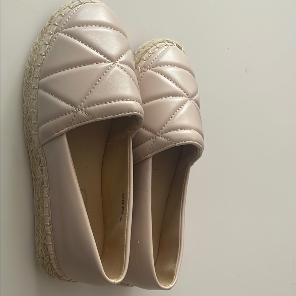 Women's Cream Espadrille Flats